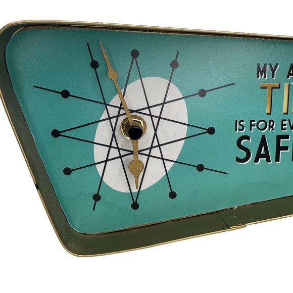 Retro Metal Desk Clock My Alone Time Is For Everyone's Safety Cracker Barrel 9" - Picture 7 of 14